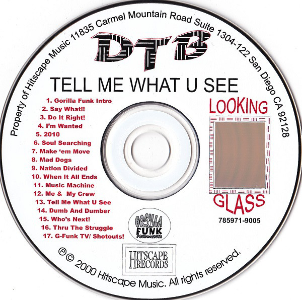 Tell Me What U See by DTB (CD 2000 Gorilla Funk Productions) in